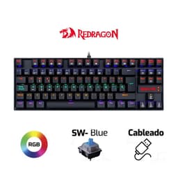 TECLADO MECANICO REDRAGON KUMARA BLACK SWITCH BLUE - 1